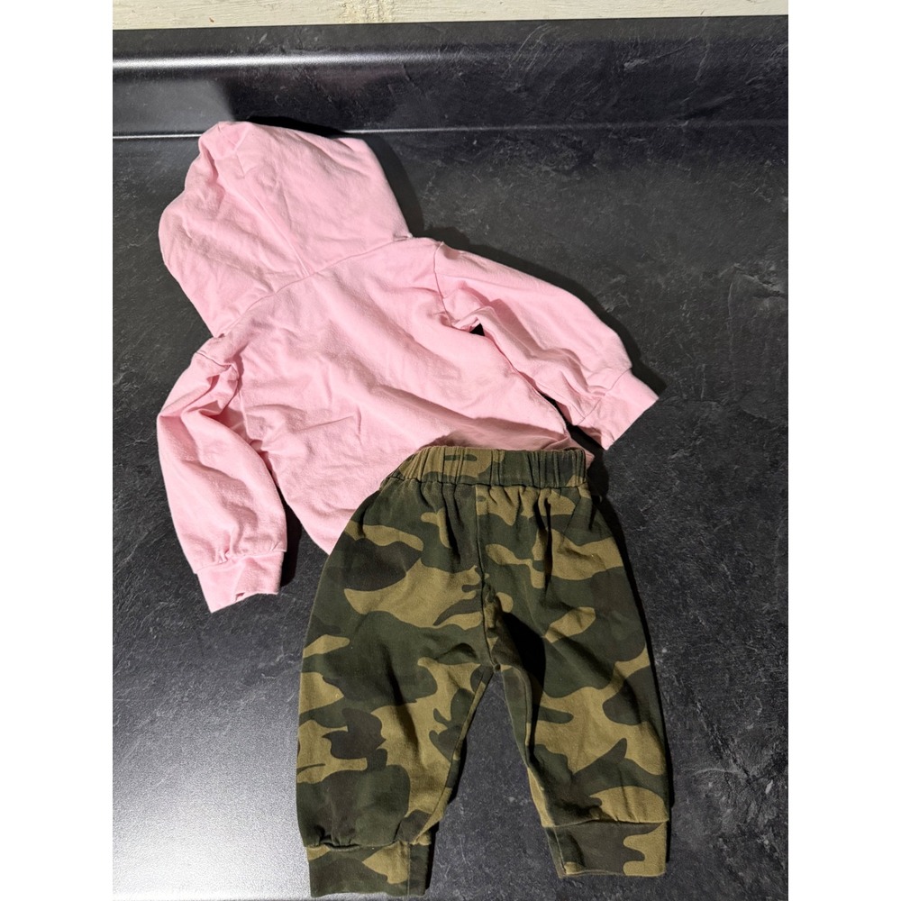 Baby Girls 3pc Camo Bundle Outfit Set 6-9M Mama's Bestie Hoodie Bodysuit Cute - Picture 3 of 13